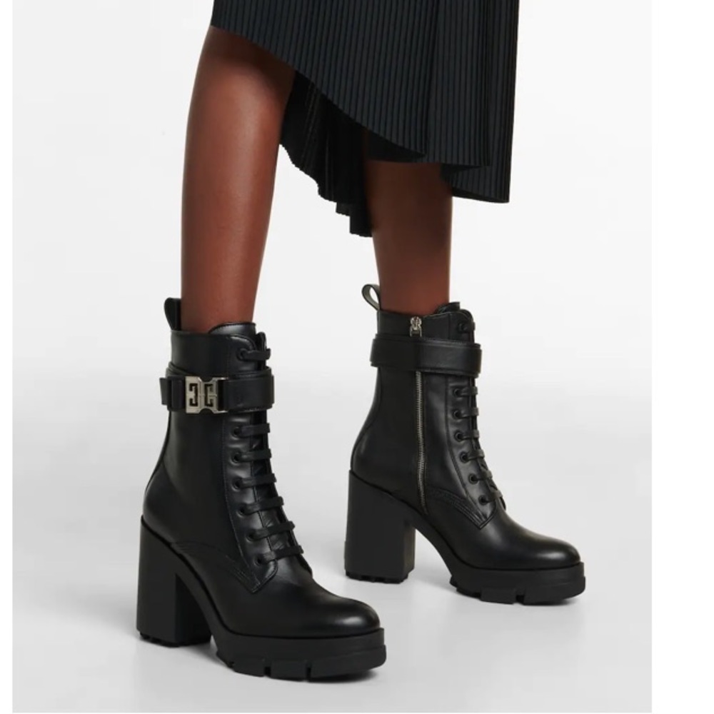 Givenchy Terra 4G Buckle Block Heel Combat Boot - Retail Price $1,745